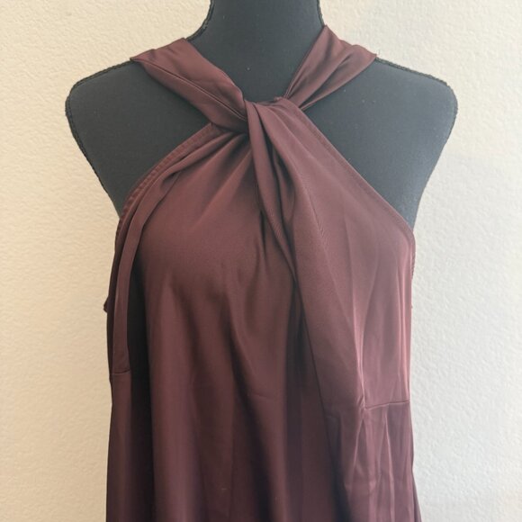 A New Day Halter Slip Dress Brown XXL Classy Goddess Resort Beach Chic - Picture 4 of 9